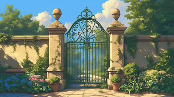 Elegant Garden Gate, gate, garden, nature, decorative HD wallpaper