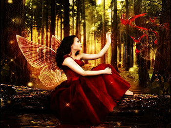 Fairy, hearts, abstract, fantasy HD wallpaper