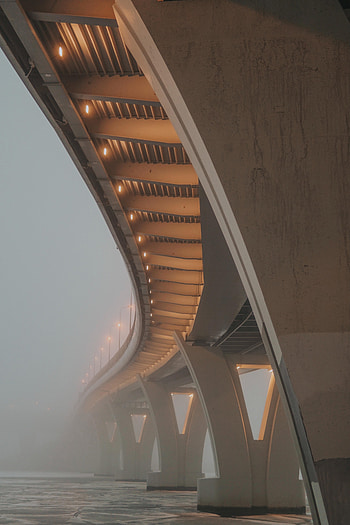 Water, Architecture, Miscellanea, Miscellaneous, Fog, Bridge, Design, Construction HD phone wallpaper