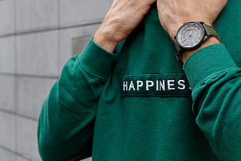 Clock, Words, Hands, Inscription, Happiness, Clothing, Stripe HD wallpaper