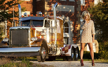 Peterbilt, Girls and Trucks HD wallpaper