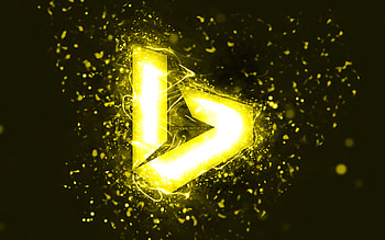 Bing yellow logo, , yellow neon lights, creative, yellow abstract background, Bing logo, search system, Bing HD wallpaper