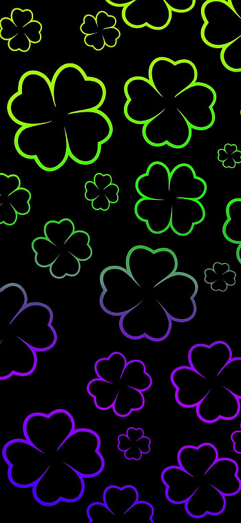 Neon shamrocks HD phone wallpaper