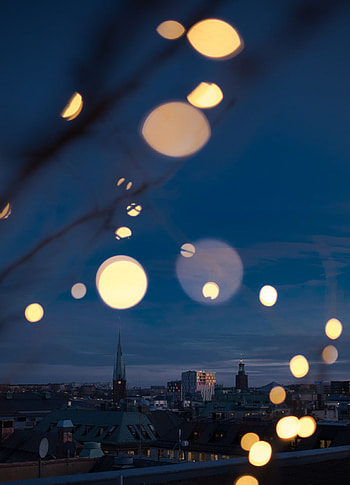 Cities, Sky, Glare, Night City, Overview, Review, Bokeh, Boquet HD phone wallpaper