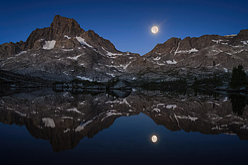 A Full Moon Night From The Californias Eastern Sierras, moon, night, nature, mountains, reflection HD wallpaper