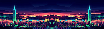 Taiwan, Neon Skylines HD wallpaper