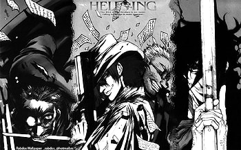 face to face, white, black, guns, vampire, nice, monochrome, hellsing, cool, gun HD wallpaper