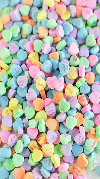 Conversation Hearts, colorful, Valentine's Day, holiday, food, candy HD phone wallpaper