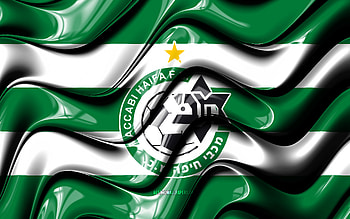 Maccabi Haifa flag, , green and white 3D waves, Ligat ha Al, Israeli football club, Maccabi Haifa, football, Maccabi Haifa logo, soccer, Maccabi Haifa FC, Israel HD wallpaper