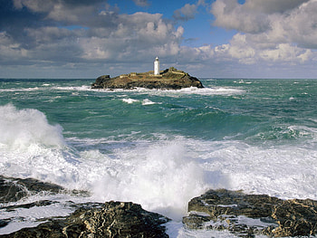 Nature, Stones, Sky, Waves, Lighthouse HD wallpaper