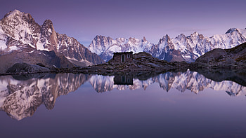 Snowy Mountains And Lake, mountains, lake, nature, graphy, reflection, water, snow HD wallpaper