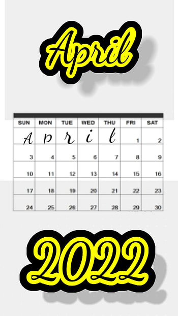 April 2022 Calendar, Numbers, Words HD phone wallpaper