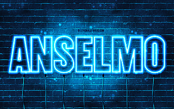 Anselmo, , with names, Anselmo name, blue neon lights, Anselmo Birtay, Happy Birtay Anselmo, popular italian male names, with Anselmo name HD wallpaper