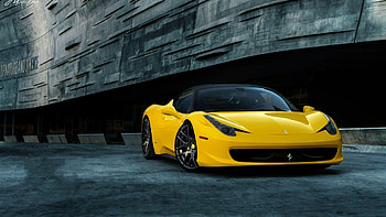 Ferrari Auto, Yellow HD wallpaper