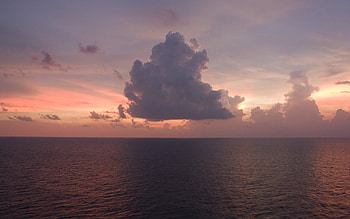 Hiding, relaxing, oceans, colors, beautiful, serene, reflections, clouds, nature, sunset HD wallpaper