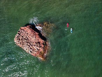 Nature, Sea, Rock, View From Above, Glare, Stone HD wallpaper
