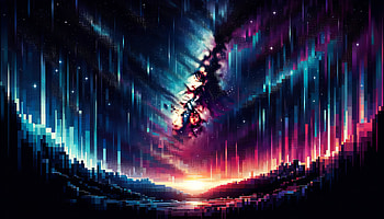 Enigmatic Digital Aurora: Starry Night, starry night, Digital Art, Abstract, cosmic HD wallpaper