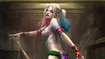 Harley With Joker, harley-quinn, superheroes, artist, artwork, digital-art, artstation HD wallpaper