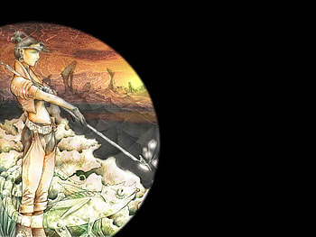 Chameleon Girl, chameleon, girl, fantasy, female HD wallpaper