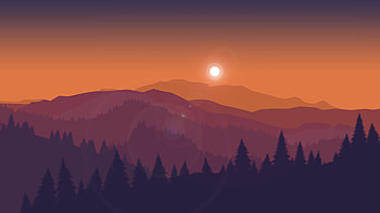 Sunset Minimal Landscape HD wallpaper