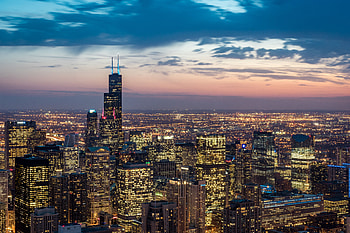 Cities, Night, Usa, Skyscrapers, United States, Chicago HD wallpaper