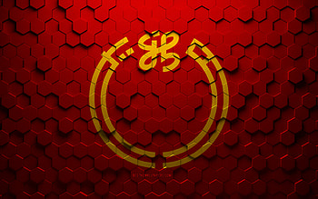 Flag of Niigata, honeycomb art, Niigata hexagons flag, Niigata, 3d hexagons art, Niigata flag HD wallpaper