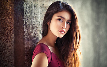 Brunette, girl, pretty, portrait HD wallpaper