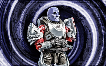 Commander Zavala, violet grunge background, Destiny, Titan Vanguard of the Tower, vortex, Commander Zavala Destiny HD wallpaper