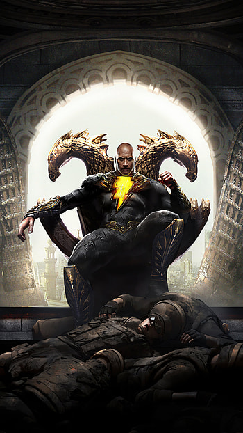 Black Adam, sitting, crown HD phone wallpaper