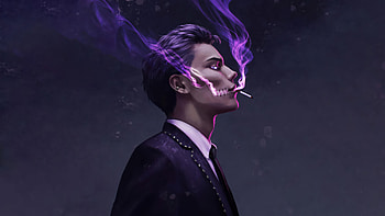 Zombie Boy Enjoying Cigarette, anime-boy, anime, zombie-boy, smoking, artist, artwork, digital-art HD wallpaper