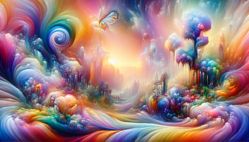 Surreal Fantasy Landscape, Abstract, colorful, fantasy, nature, surreal HD wallpaper