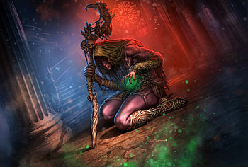 Witch, superb, frumusete, fantasy, green, red, gorgeous, luminos HD wallpaper