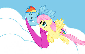 Rainbow and Fluttershy, My little Pony, Fluttershy, Rainbow Dash, Friendship is Magic HD wallpaper