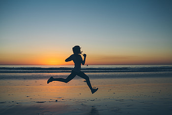 Sports, Sunset, Sea, Silhouette, Run, Running HD wallpaper