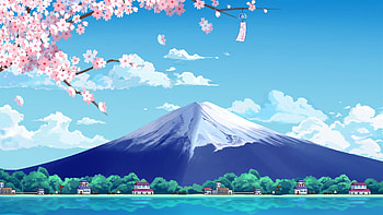 Fuji Mountains, Mount Fuji Anime HD wallpaper