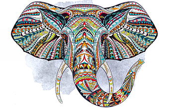 Very Fancy Elephant , animal, artwork, wide screen, wildlife, painting, art, elephant, beautiful HD wallpaper