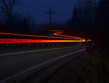 Dark, Road, Long Exposure, Neon, Glow, Line HD wallpaper