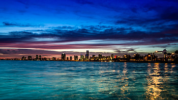 Miami Beach Skyline, , Posted by Ryan Sellers, Stunning visuals HD wallpaper