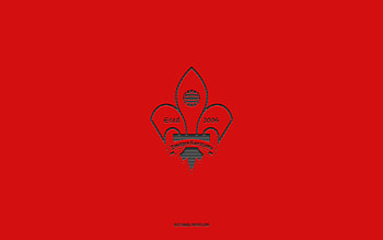 Zweigen Kanazawa, red background, Japanese football team, Zweigen Kanazawa emblem, J2 League, Japan, football, Zweigen Kanazawa logo HD wallpaper