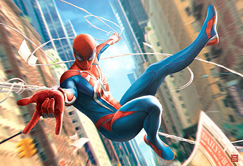 Spiderman In City , spiderman, superheroes, artwork, digital-art, art, artstation HD wallpaper