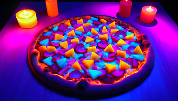 Hawaiian Pizza - Neon Glow Theme, hawaiian pizza, pizza, neon, candle HD wallpaper
