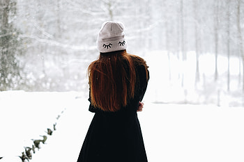 Winter, Snow, Miscellanea, Miscellaneous, Girl, Cap, Hair HD wallpaper