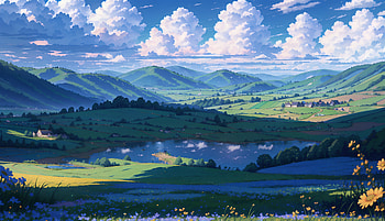 AI-Generated Serene Mountain Landscape, AI Art, landscape HD wallpaper