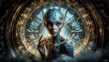 Alien girl, sci-fi character, AI Art HD wallpaper