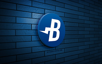 Burstcoin 3D logo, , blue brickwall, creative, cryptocurrency, Burstcoin logo, 3D art, Burstcoin HD wallpaper