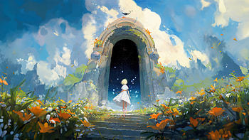 Walking In Portal, artist, artwork, digital-art, artstation HD wallpaper