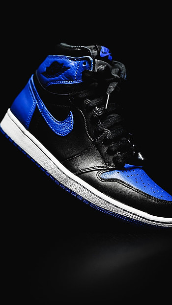 Jordan 1, Blue And Black, Air Jorden 1 HD phone wallpaper