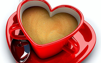 Hearts, Objects, Coffee HD wallpaper