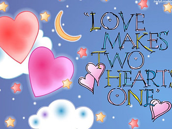 love makes two hearts one, hearts, love HD wallpaper