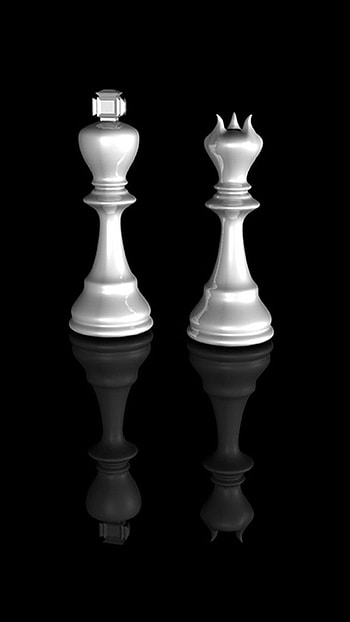 King Queen, Black And White, Chess HD phone wallpaper